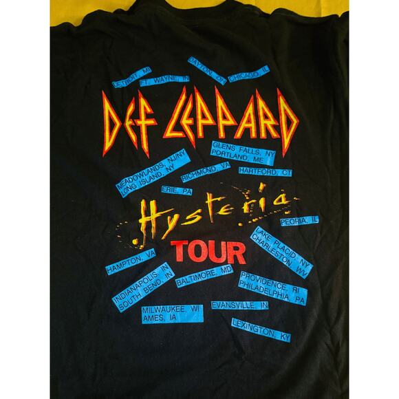 DEF LEPPARD- L- 1988 HYSTERIA TOUR -Single Stitch Tee -GRAIL - Picture 2 of 2
